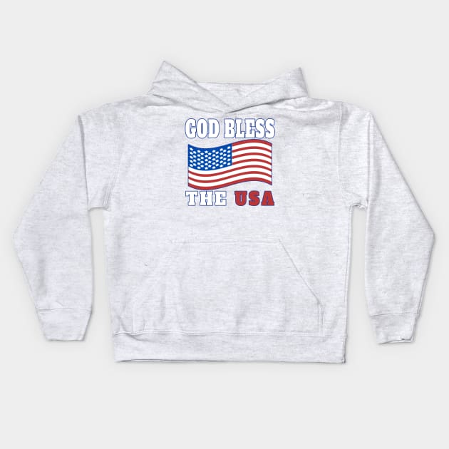 GOD BLESS THE USA | PATRIOT DESIGN GREAT FOR HOLIDAYS LIKE MEMORIAL DAY, 4TH OF JULY, LABOR DAY, OR VETERANS DAY Kids Hoodie by KathyNoNoise